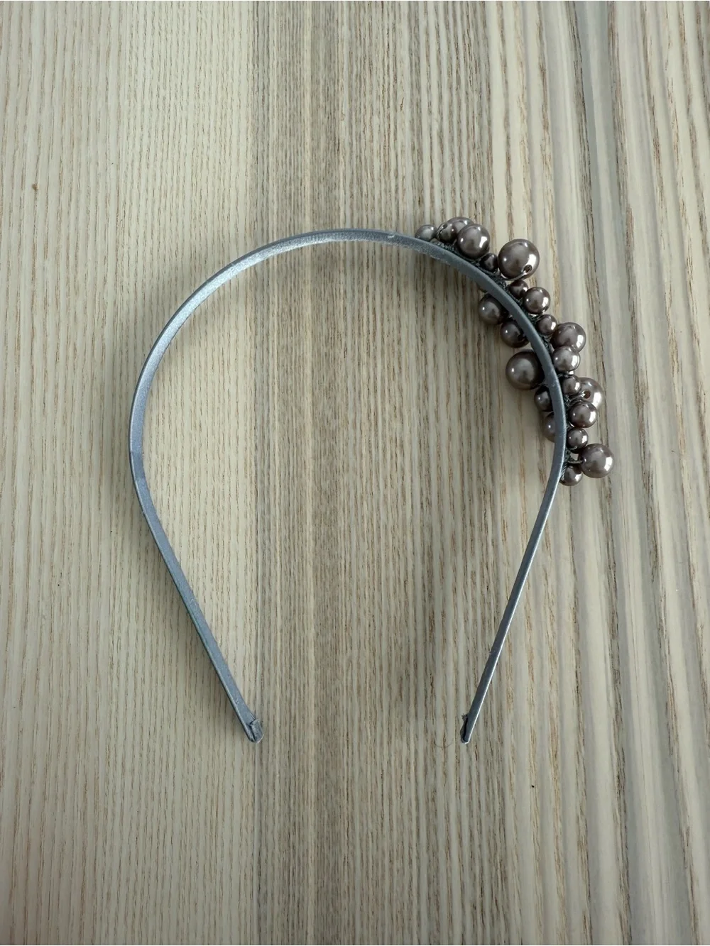 Pearl Cluster Metallic Dusty Lavender Headband